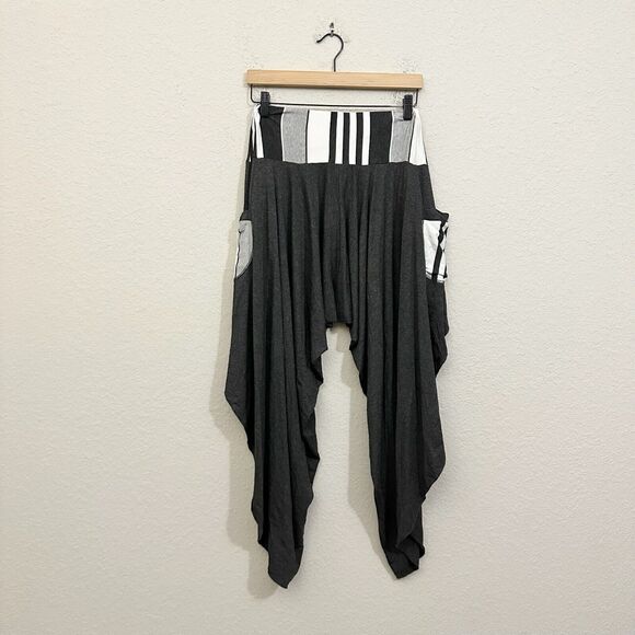 ETERNAL MODE Lotus Pants Heather Gray High Rise Stretch Asymmetric NWOT - Picture 2 of 16